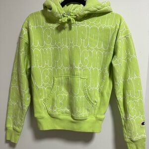 Champion Neon Green Logo Hoodie